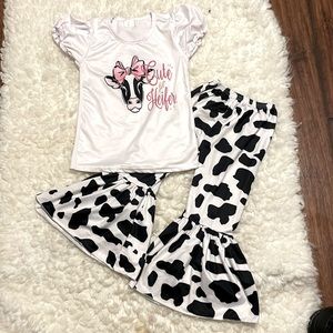 Boutique matching cow set, 5-6t, XL, EUC